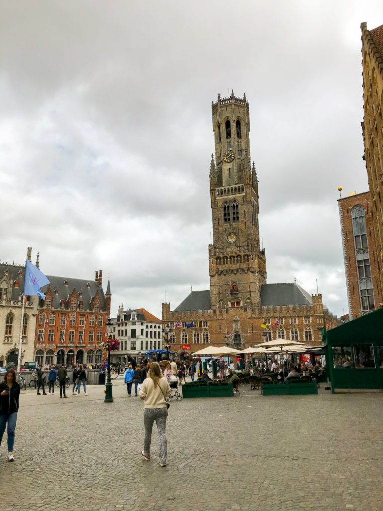 The Belfry of Bruges on the market square