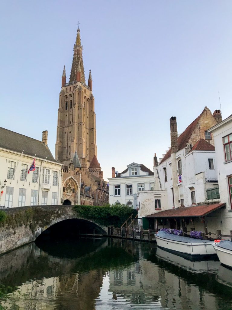 The church of our lady as seen from the canals