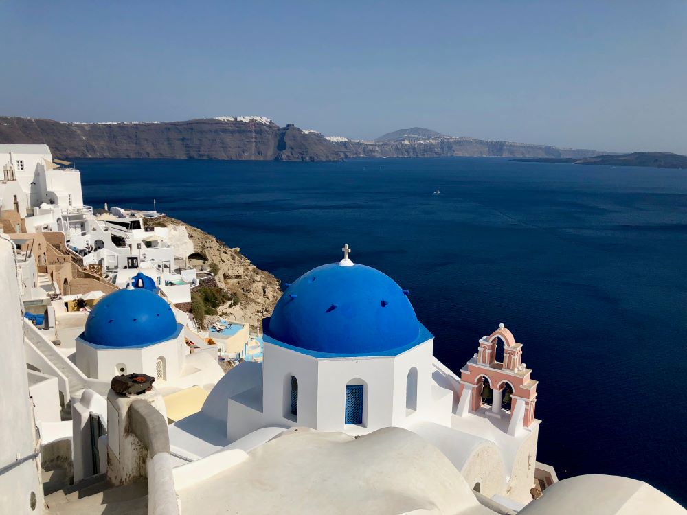 blue domes Santorini