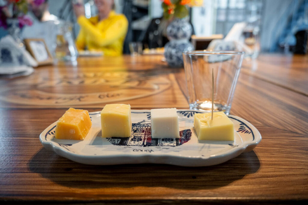 Tasting cheese at De Goudse Waag